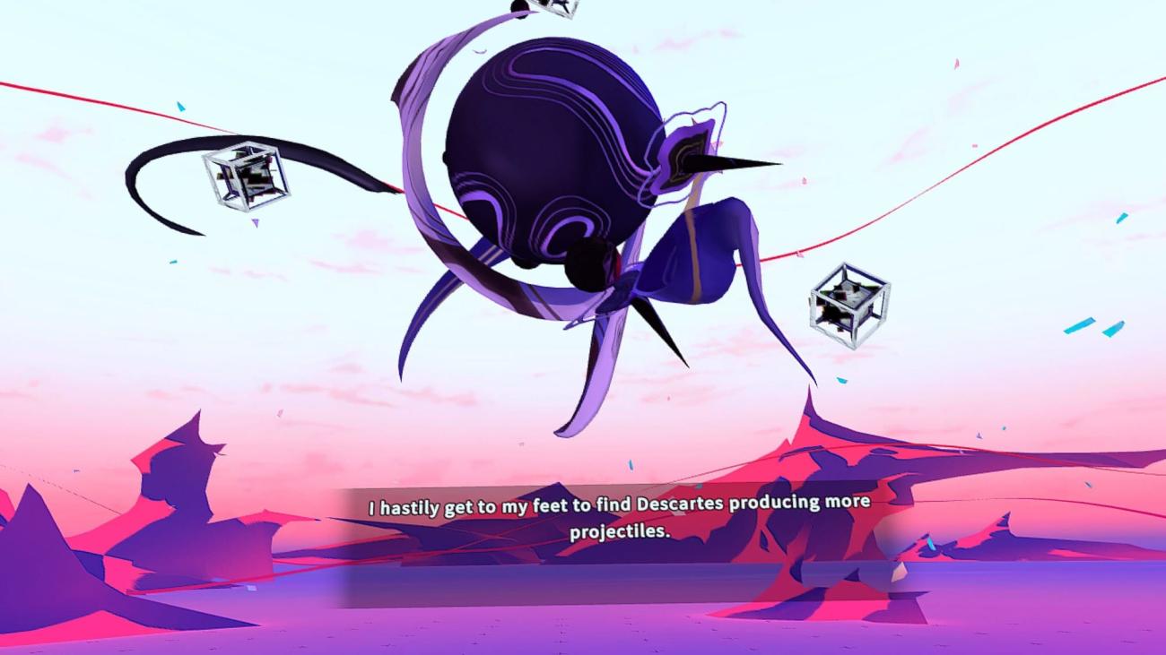 Скриншот Kamitsubaki City VR: еще одна сцена, где заметны мелкие шероховатости UI