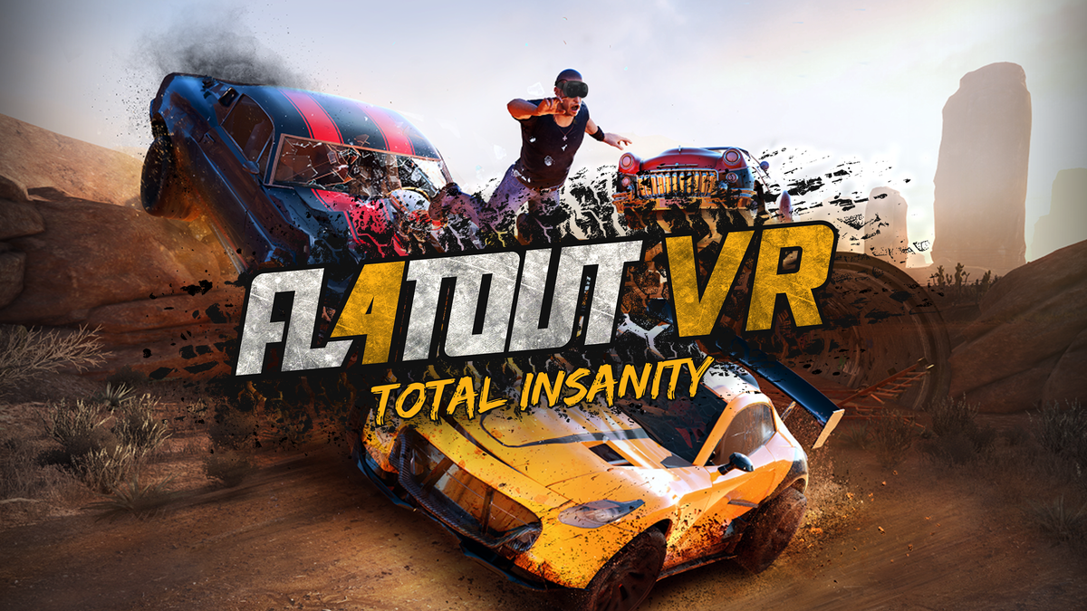 Постер FlatOut 4 VR: Total Insanity — логотип, тачки и обещание хаоса